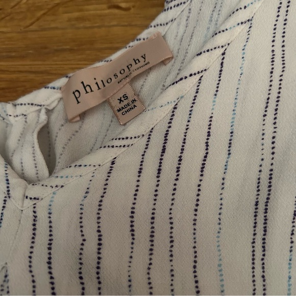 5/$25 Philosophy Bell Sleeve Striped Blouse - Picture 5 of 14